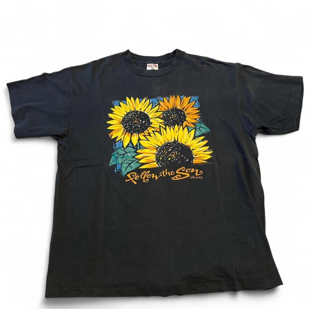 Vintage 90s Follow the Son Sunflower Graphic T-Shirt Single Stitch XXL